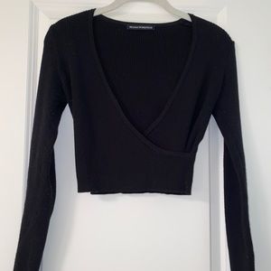long sleeve thin black sweater